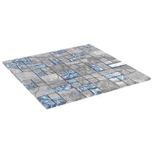 VidaXL Mozaïektegels 11 st zelfklevend 30x30 cm glas grijs en blauw