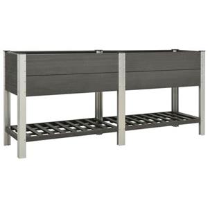 VidaXL Plantenbak verhoogd met schap 200x50x90 cm HKC grijs