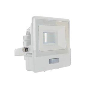 v-tac LED-Flutlichtstrahler mit PIR-Sensor - Samsung - IP65 - Weiß - 10W - 735 Lumen - 3000K - 5 Jahre