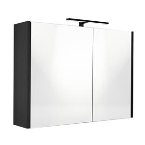 Best Design Happy spiegelkast met verlichting 80x60cm zwart mat