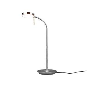 trioleuchten LED Schreibtischleuchte MONZA dimmbar mit Flexarm, Höhe 57cm, Silber