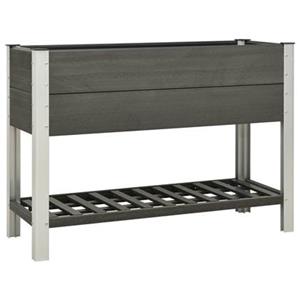 VidaXL Plantenbak verhoogd met schap 125x50x90 cm HKC grijs