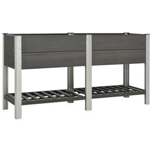 VidaXL Plantenbak verhoogd met schap 175x50x90 cm HKC grijs