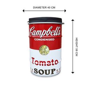 Barrelkings Campbell's Soup 60 liter olievat seat- kruk- barkruk- zitje met kussen