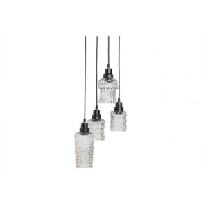BePureHome Multiple Hanglamp - Metaal/Glas - Zwart - 170x26x26