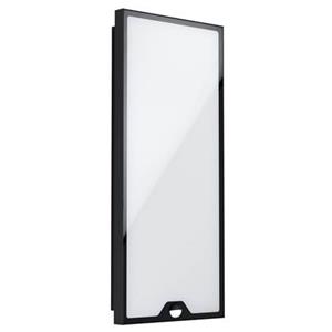 Eglo - 99522 led Wand-/Deckenleuchte casazza Stahl verzinkt schwarz / Kunststoff weiß LxBxH:25,0x6,5x57,0cm - IP44 - 18,5W - 3000K mit Sensor
