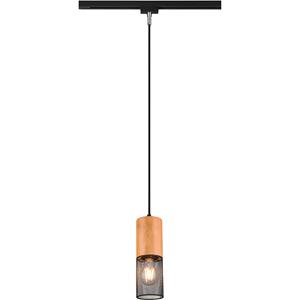 BES LED LED Railverlichting - Hanglamp - Trion Dual Yosh - 2 Fase - E27 Fitting - Rond - Mat Zwart - Aluminium