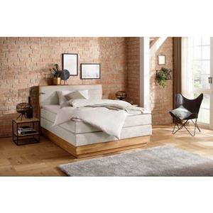 Home affaire Boxspring Cavan van massief eiken, met bedkist & topmatras, verschillende hardheden (ook h4)