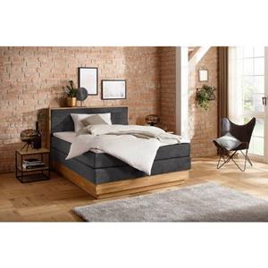 Home affaire Boxspring Cavan van massief eiken, met bedkist & topmatras, verschillende hardheden (ook h4)