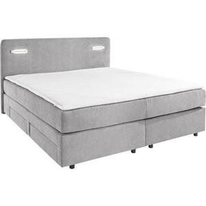 INOSIGN Boxspring Luan met laden, ledverlichting en topmatras, in breedte 120 cm en 180 cm te bestellen, in verschillende hardheden te kiezen.