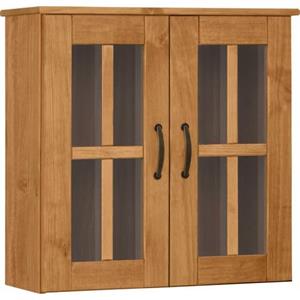 Home affaire Hangend kastje Rodby FSC-gecertificeerd massief hout, met glasdeuren en grepen van metaal, breedte 60 cm, hoogte 60 cm