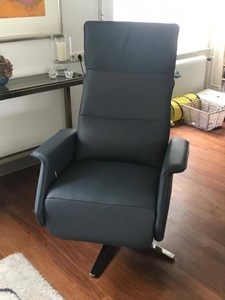 ShopX Leren relaxfauteuil mojo 467 blauw, blauw leer, blauwe stoel
