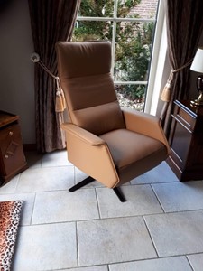 ShopX Leren relaxfauteuil mojo bruin, bruin leer, bruine stoel