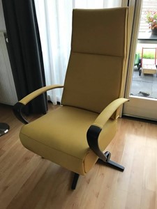 ShopX Leren relaxfauteuil idol 865 geel, geel leer, gele stoel