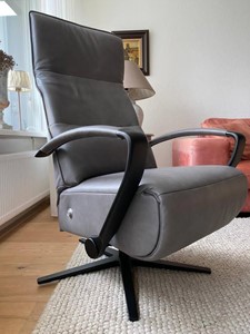 ShopX Leren relaxfauteuil matrix 1857 grijs, grijs leer, grijze stoel