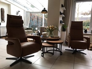ShopX Leren relaxfauteuil note, bruin leer, bruine stoel