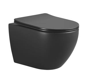 Mueller Rivel rimless verkort toilet met softclose zitting zwart mat