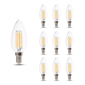 V-TAC - Satz von 10 E14 LED Dimmbare Filamentlampen - 4 Watt & 400 Lumen - 3000K warmweiße Lichtfarbe - 300° Abstrahlwinkel - 20.000 Stunden geeignet für E14-Fassungen