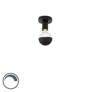 QAZQA Design plafondlamp zwart met G95 kopspiegel zwart- Facile