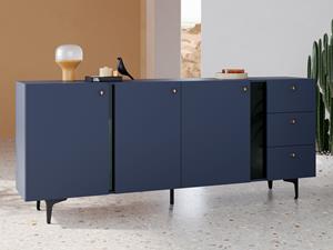 Mobistoxx Dressoir COLORUS 3 deuren 3 lades blauw