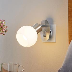 LINDBY Lioma stopcontactlamp, draaibaar, nikkel