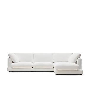 Kave Home 4-zits Loungebank Gala Rechts, Chenille - Wit