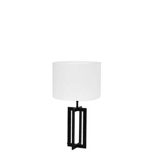 Light & Living Tafellamp Mace/Polycotton - Zwart/Wit - Ø30x56cm