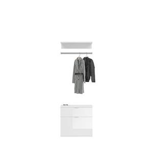 Hioshop ProjektX garderobe opstelling 1 deur, 1 lade wit.