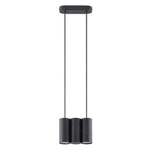 Lucande Cesur hanglamp, 3-lamps, zwart