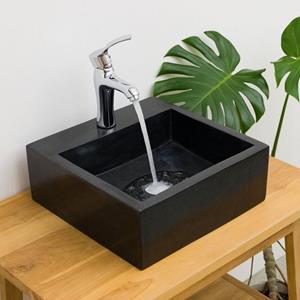Wohnfreuden Aufsatzwaschbecken »Andesit Waschbecken KAJA 40 cm poliert schwarz« (Kein Set), 102296