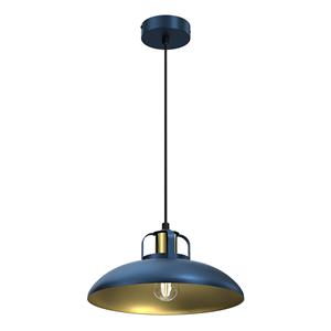 Eko-Light Hanglamp Felix, blauw/goud, 1-lamp