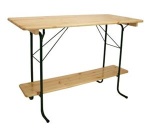 DEGAMO Stehtisch BAMBERG 113cm klappbar, Metall + Holz lackiert, mit Fuss-Stütze grün