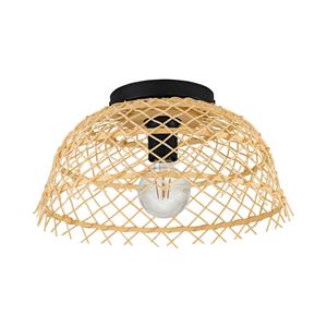 EGLO Plafondlamp Ausnby met houtvlechtwerk, natuur
