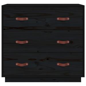 vidaXL Dressoir 80x40x75 cm massief grenenhout zwart
