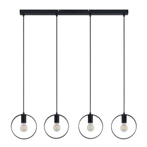 Lindby Shaima hanglamp, zwart, vier ringen
