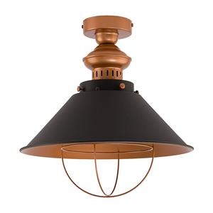 Nowodvorski Lighting Plafondlamp Garret I in Donkerbruin/koper
