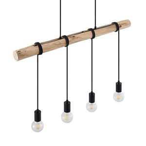 Lindby Ferris houten hanglamp, 4-lamps