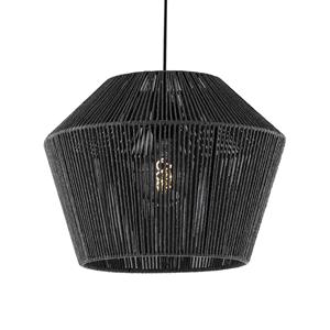 B-Leuchten Hanglamp Rope van papier, zwart, Ø 40cm