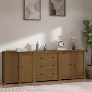 VidaXL Sideboard Honigbraun 230x35x80 cm Massivholz Kiefer 