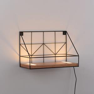 Leuchten Direkt LED wandlamp Board met houten plank, 30x15cm