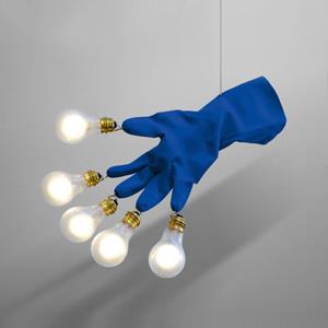 Ingo Maurer Luzy Take Five Pendelleuchte / LED - 5 Glühlampen -  - Blau
