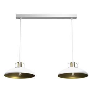 Eko-Light Hanglamp Felix, wit/goud, 2-lamps