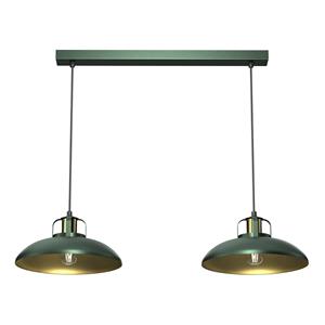 Eko-Light Hanglamp Felix, groen/goud, 2-lamps