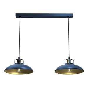 Eko-Light Hanglamp Felix, blauw/goud, 2-lamps
