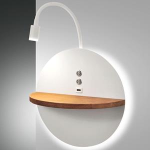 Fabas Luce LED Wandleuchte Dual in Weiß und Natur-dunkel 9W 750lm