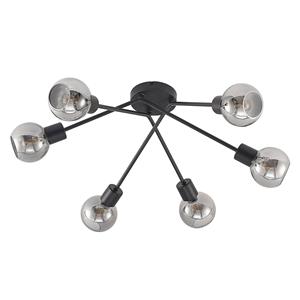 Lindby Lioma plafondlamp, 6-lamps, zwart