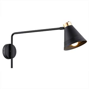 Euluna Wandlamp Avenidos, bereik 57 cm, zwart