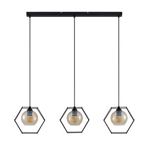 Lindby Dajanira hanglamp, 3-lamps, amber