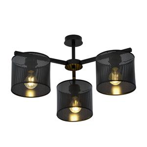 Euluna Plafondlamp Jordan, zwart, 3-lamps