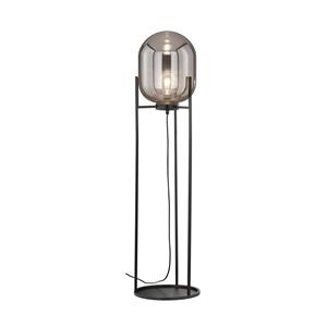 fischer&honsel Kleine Stehlampe regi Tripod mit Rauchglas Glaskugel - Höhe 110cm